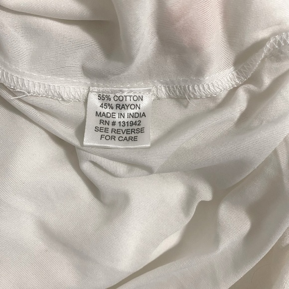 C|C Chic Connection White Medium Embroidered Boho Shift Dress with Inner Lining - Picture 7 of 10